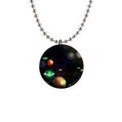 Galactic 1  Button Necklace by WensdaiAmbrose