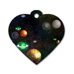 Galactic Dog Tag Heart (two Sides) by WensdaiAmbrose