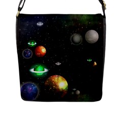 Galactic Flap Closure Messenger Bag (l) by WensdaiAmbrose