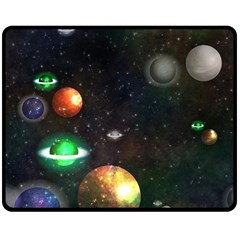 Galactic Double Sided Fleece Blanket (medium)  by WensdaiAmbrose