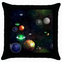 Galactic Throw Pillow Case (black) by WensdaiAmbrose