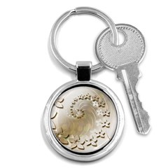 Flora Flowers Background Leaf Key Chains (round)  by Mariart