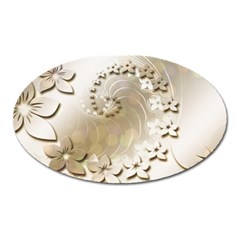 Flora Flowers Background Leaf Oval Magnet