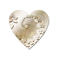 Flora Flowers Background Leaf Heart Magnet by Mariart