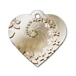 Flora Flowers Background Leaf Dog Tag Heart (Two Sides) Front