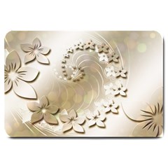 Flora Flowers Background Leaf Large Doormat  by Mariart