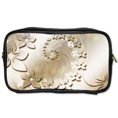 Flora Flowers Background Leaf Toiletries Bag (one Side) by Mariart