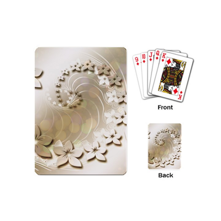 Flora Flowers Background Leaf Playing Cards (Mini)