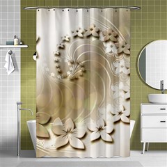 Flora Flowers Background Leaf Shower Curtain 48  X 72  (small)  by Mariart