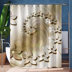 Flora Flowers Background Leaf Shower Curtain 60  X 72  (medium)  by Mariart