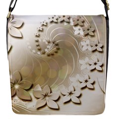 Flora Flowers Background Leaf Flap Closure Messenger Bag (s) by Mariart