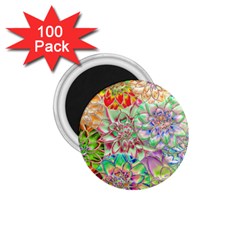 Dahlia Flower Colorful Art Collage 1 75  Magnets (100 Pack)  by Pakrebo