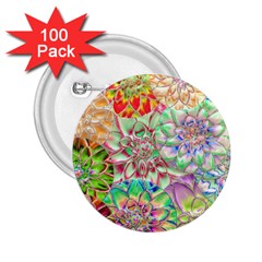 Dahlia Flower Colorful Art Collage 2 25  Buttons (100 Pack)  by Pakrebo