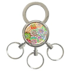 Dahlia Flower Colorful Art Collage 3-ring Key Chains