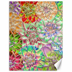 Dahlia Flower Colorful Art Collage Canvas 12  X 16  by Pakrebo