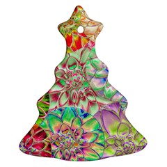 Dahlia Flower Colorful Art Collage Ornament (christmas Tree)  by Pakrebo