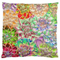 Dahlia Flower Colorful Art Collage Large Cushion Case (two Sides) by Pakrebo