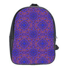 Tile Background Image Pattern Purple Blue School Bag (large) by Pakrebo