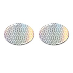 Abstract Geometric Line Art Cufflinks (oval) by Pakrebo