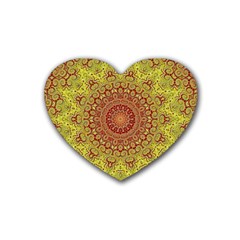 Background Fractals Surreal Design Rubber Coaster (heart)  by Pakrebo