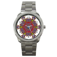 Tile Background Image Pattern Sport Metal Watch by Pakrebo