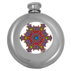 Tile Background Image Pattern Round Hip Flask (5 Oz) by Pakrebo