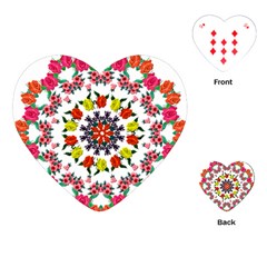 Tile Background Image Color Pattern Flowers Playing Cards (heart) by Pakrebo