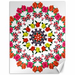 Tile Background Image Color Pattern Flowers Canvas 12  X 16  by Pakrebo