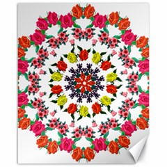 Tile Background Image Color Pattern Flowers Canvas 16  X 20  by Pakrebo