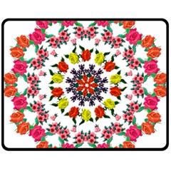 Tile Background Image Color Pattern Flowers Fleece Blanket (medium) 