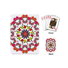 Tile Background Image Color Pattern Flowers Playing Cards (mini)