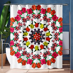 Tile Background Image Color Pattern Flowers Shower Curtain 60  X 72  (medium)  by Pakrebo