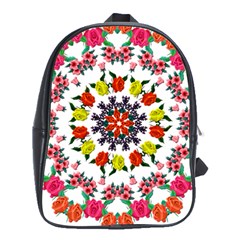 Tile Background Image Color Pattern Flowers School Bag (xl) by Pakrebo