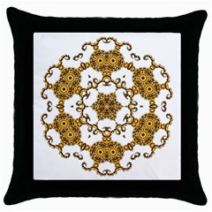 Fractal Tile Construction Design Throw Pillow Case (black) by Pakrebo