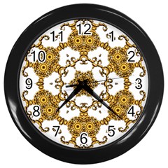 Fractal Tile Construction Design Wall Clock (black) by Pakrebo