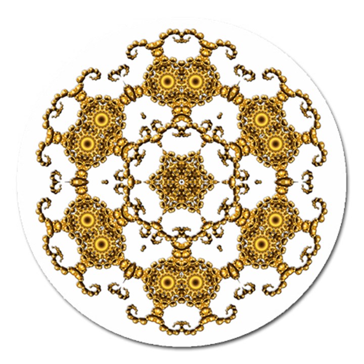 Fractal Tile Construction Design Magnet 5  (Round)