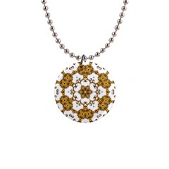 Fractal Tile Construction Design 1  Button Necklace by Pakrebo