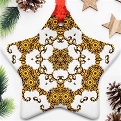 Fractal Tile Construction Design Star Ornament (two Sides) by Pakrebo