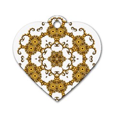 Fractal Tile Construction Design Dog Tag Heart (two Sides) by Pakrebo