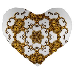 Fractal Tile Construction Design Large 19  Premium Flano Heart Shape Cushions by Pakrebo