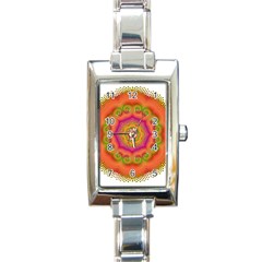 Pattern Colorful Abstract Rectangle Italian Charm Watch