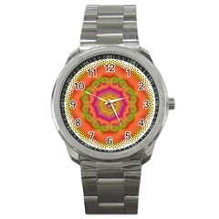 Pattern Colorful Abstract Sport Metal Watch