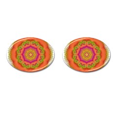 Pattern Colorful Abstract Cufflinks (Oval)