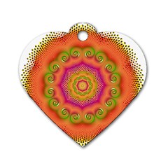 Pattern Colorful Abstract Dog Tag Heart (One Side)