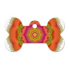 Pattern Colorful Abstract Dog Tag Bone (One Side)