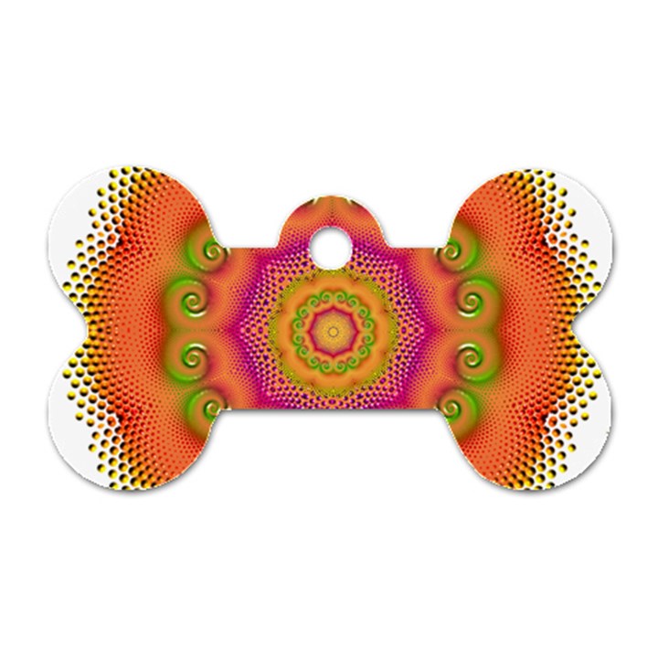 Pattern Colorful Abstract Dog Tag Bone (One Side)