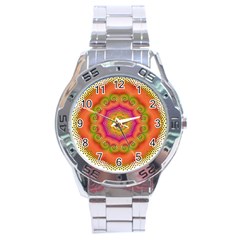 Pattern Colorful Abstract Stainless Steel Analogue Watch