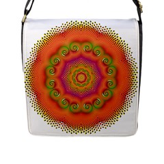 Pattern Colorful Abstract Flap Closure Messenger Bag (L)