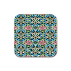 Tile Background Pattern Pattern Rubber Square Coaster (4 Pack)  by Pakrebo