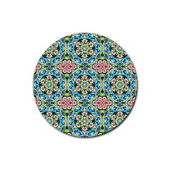 Tile Background Pattern Pattern Rubber Round Coaster (4 Pack)  by Pakrebo